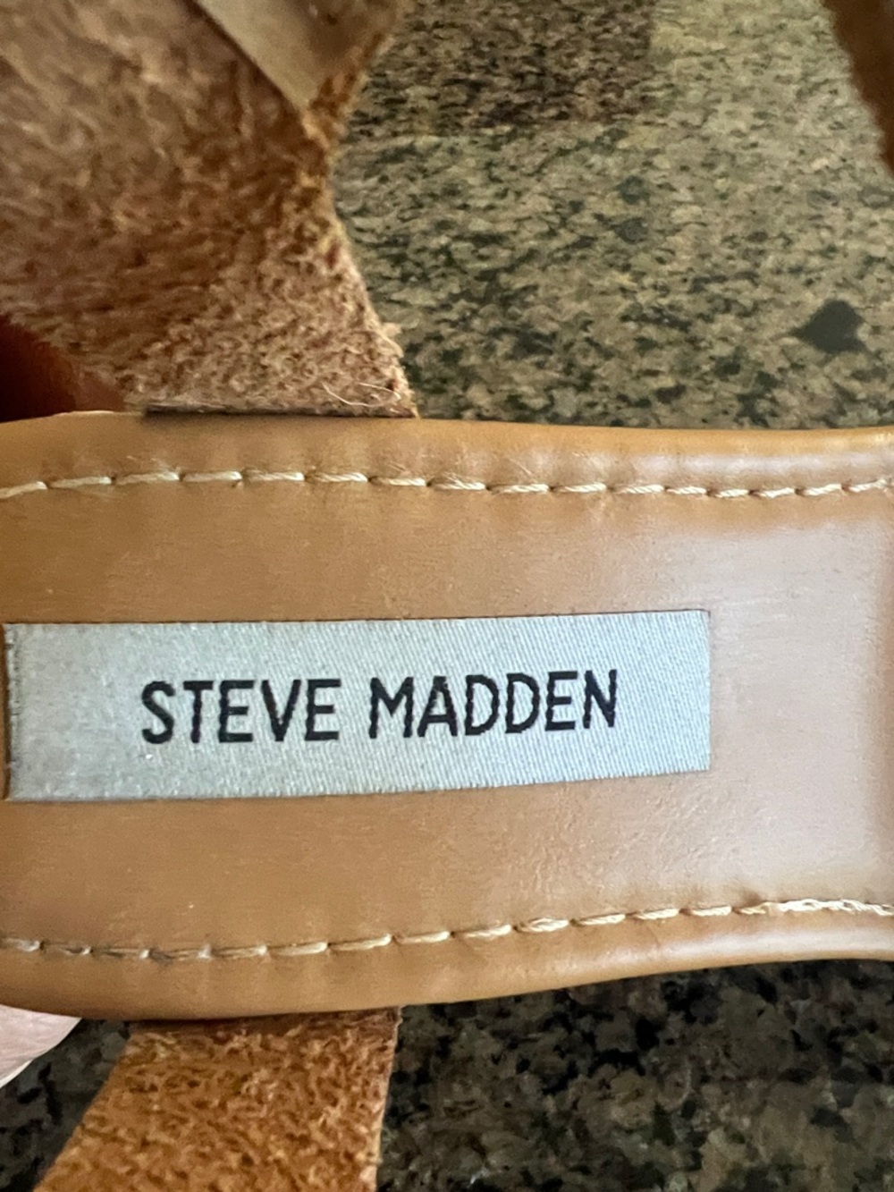 Steve Madden Brown Leather-Look Platform Sandals with Ankle Strap - Picture 8 of 8